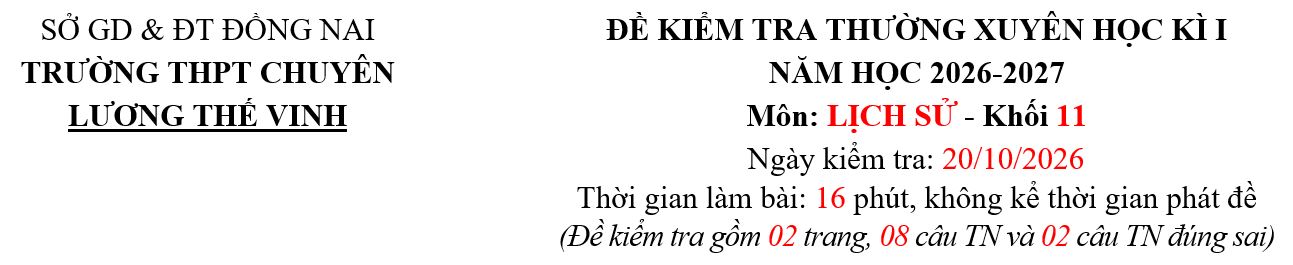KTTXHK1-LỚP 11 SỬ-LẦN 1
